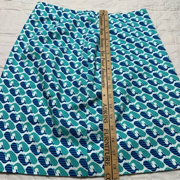 Talbots Nantucket Whale Print Skirt Preppy Coastal A-Line Cotton Stretch Petite - Picture 4 of 9